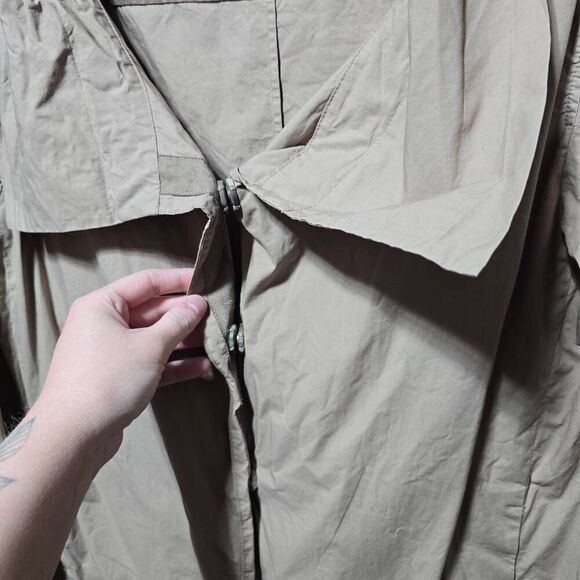 Lafayette 148 Wide Collar Bomber  Jacket Snap Closure Beige Size M - Picture 3 of 5